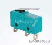 Микровыключатель 5A 125/250VAC ON-(ON) (NO/NC) с прямым рычагом 17мм (19,8 x 6,4 x 10,2 мм)