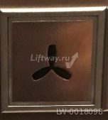 Кнопка "Вентилятор" Thyssen KT40 STEP C 40х40мм (Европейский вариант) Голубая подсветка, без Браиля