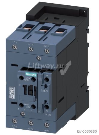 Контактор 3P, 37кВт/AC3/400В, блок контакты 1НО+1НЗ, катушка 110В AC 50Гц, винт. клеммы