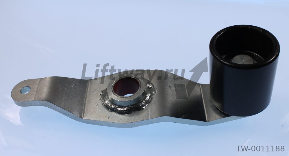 Ролик прижимной эскалатора Kone D=60 мм, W=64 мм, с кронштейном (двойной изгиб)