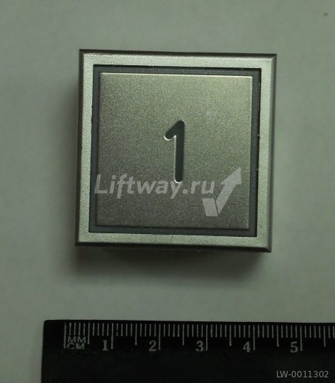 Кнопка "1" Thyssen KT40 STEP C 40х40мм Голубая подсветка