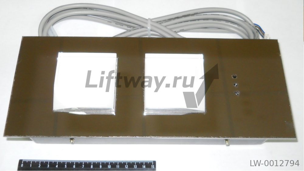 Индикатор вертик 2 стрелки, корпус зеркаль нерж сталь, плата KM853350G03 (Голуб подсв), короб, кабел
