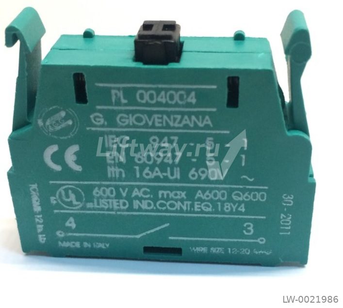 (ЗАМЕНЕНО НА M21104) Контактный блок. NO-контакт, 16А\690в АС (4004)