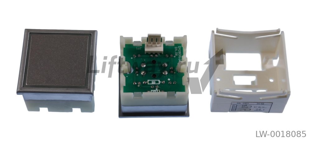 Кнопка  ПУСТАЯ  Thyssen KT40 STEP C 40х40мм (Корейский вариант) зеленая подсветка