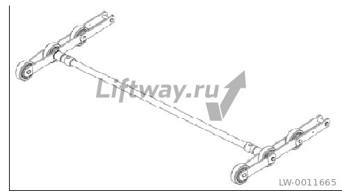 Комплект цепи с осями 1000мм рол 76x22 С ПОДШИПНИКАМИ 1 ступ ПЕРЕХОДНАЯ Отис 508 XO ПАЛЕЦ 15мм 90kN