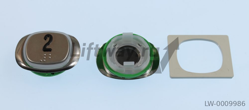 Кнопка 20.10 DM236 этаж "2", с кодом Брайля