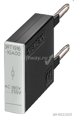 Дополнительная нагрузка, со светодиодом, AC 180..255 V, для монтажа на контакторы ТИПОРАЗМЕР S00