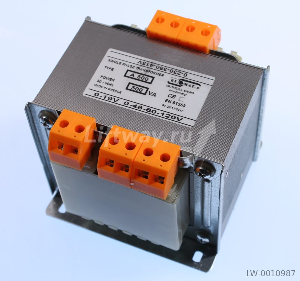 Трансформатор Α500 H=32 220-380-415V / 0-19-0-48-60-110-120V 500VA