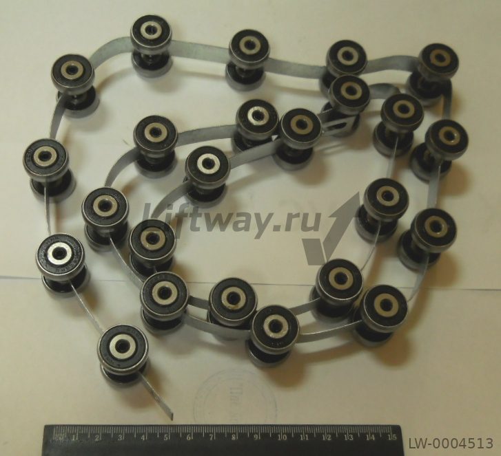 Роликовая огибная обойма (цепь балюстр.) эск.Thyssen Velino FTxxx 24 пары L=1330 mm (Китай оригинал)