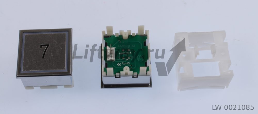 Кнопка "7" Thyssen KT40 STEP C 40х40мм (Европейский вариант) красная подсветка