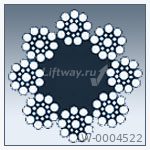 Канат d=13,0 mm, 8x19S-FC , 1370/1770 Н/мм2,  U-sZ, правая свивка, органический сердечник
