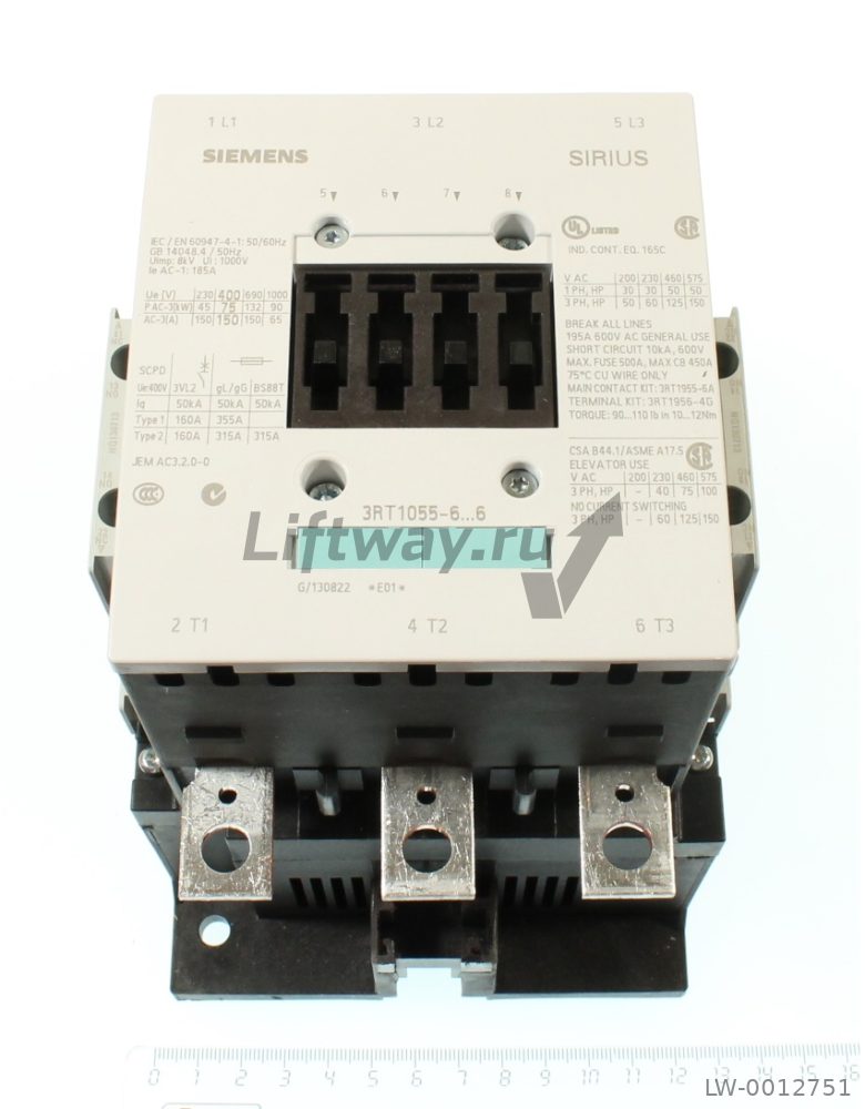 КОНТАКТОР 75КВТ/400V/AC-3, AC/DC-НОМ. ПИТ. НАПРЯЖЕНИЕ УПР. 220-240В UC ДОП. КОНТАКТЫ 2НО+2НЗ, ТИПS6