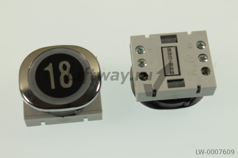 Кнопка приказа "18" черная F6-LENS