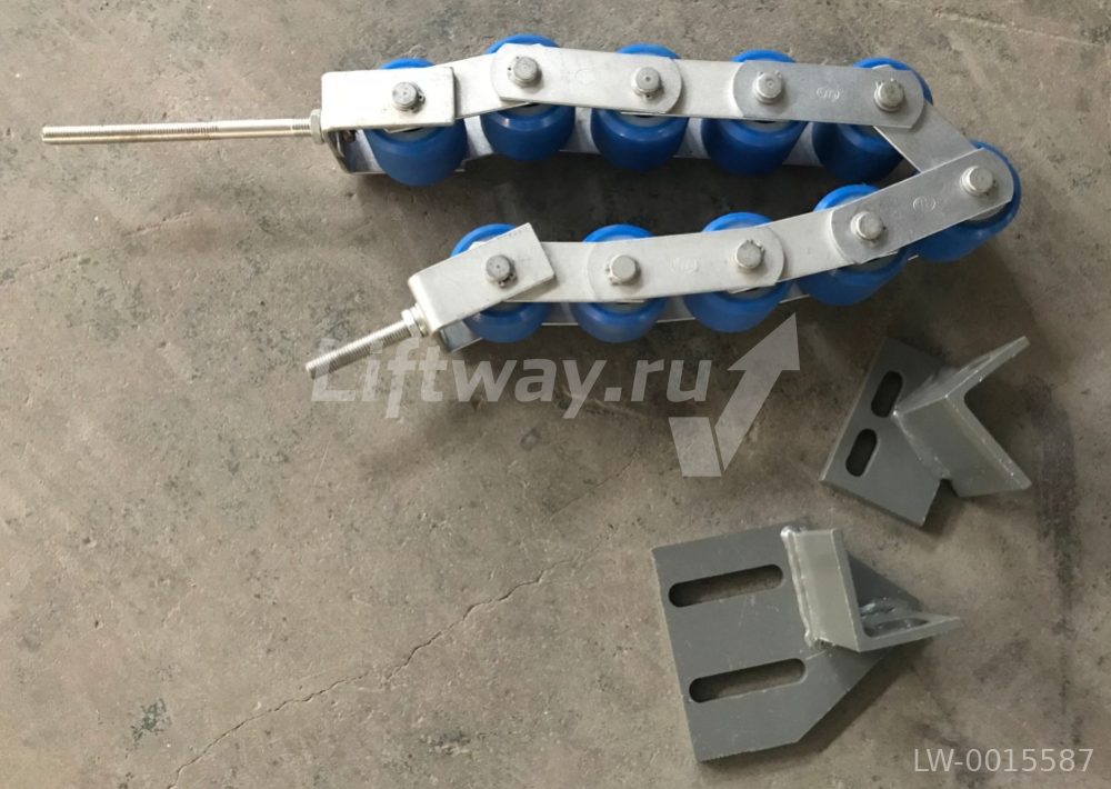 Прижимная роликовая цепь Xizi Otis XO-508, 10 роликов, с кронштейнами и натяжной пружиной