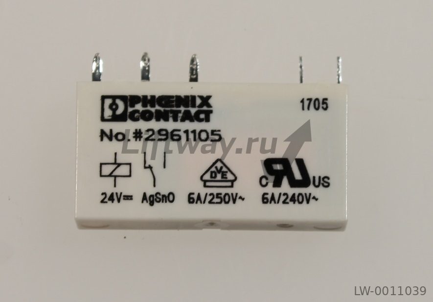 Реле миниатюрное 24VDC (контакты 6A 240VAC)