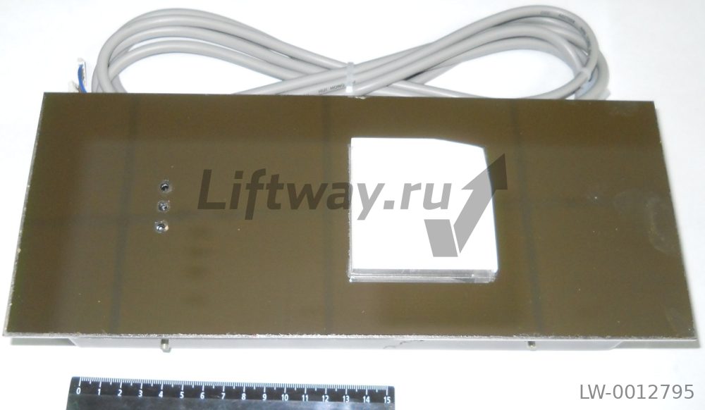 Индикатор вертик 1 стрелка, корпус зеркаль нерж сталь, плата KM853330G03 (Голуб подсв), короб, кабел