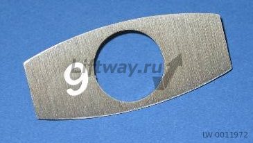 Чиклет без брайля "9" антивандальная панель, шлиф. алюминий, белая цифра