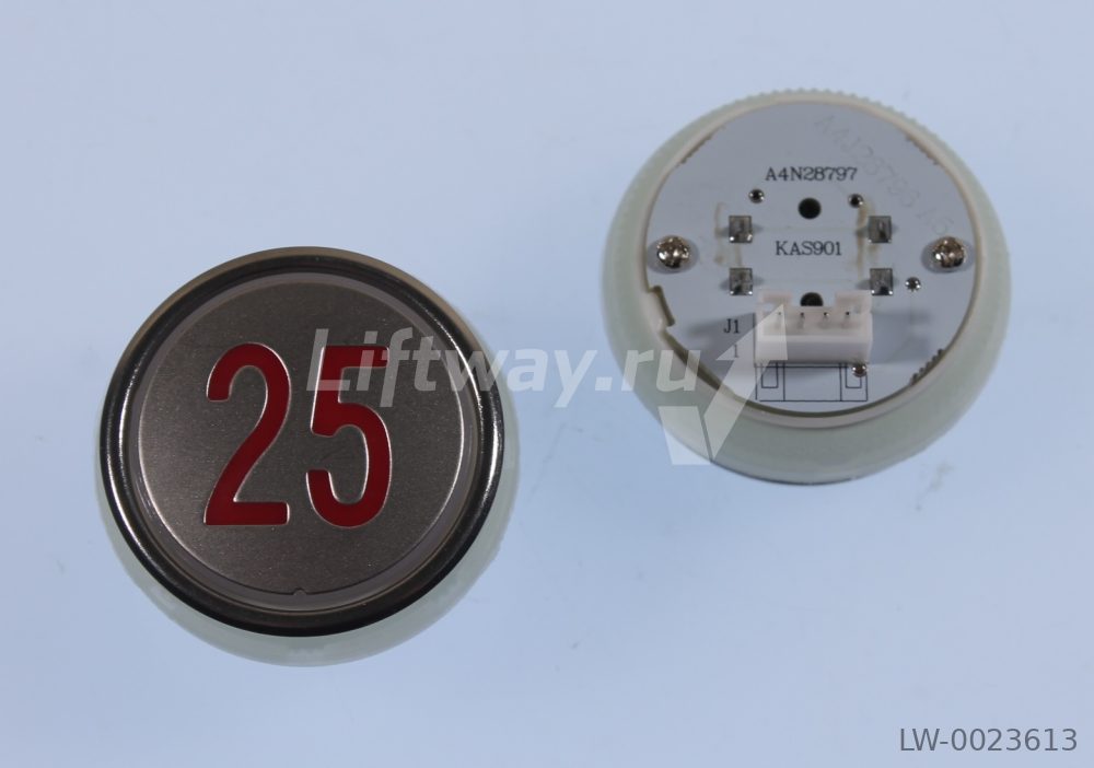 Кнопка приказа тип KAS901 "25" красная подсветка для лифта SJEC
