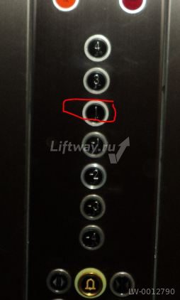 Кнопка приказа Schindler черная с Брайлем "-3"