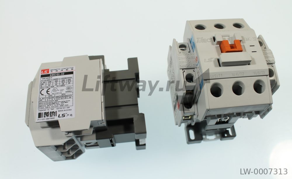 Контактор LS GMC-32 110VAC 50Hz 3-фазы с бок доп контактами 2НО+2НЗ 32A 15кВт