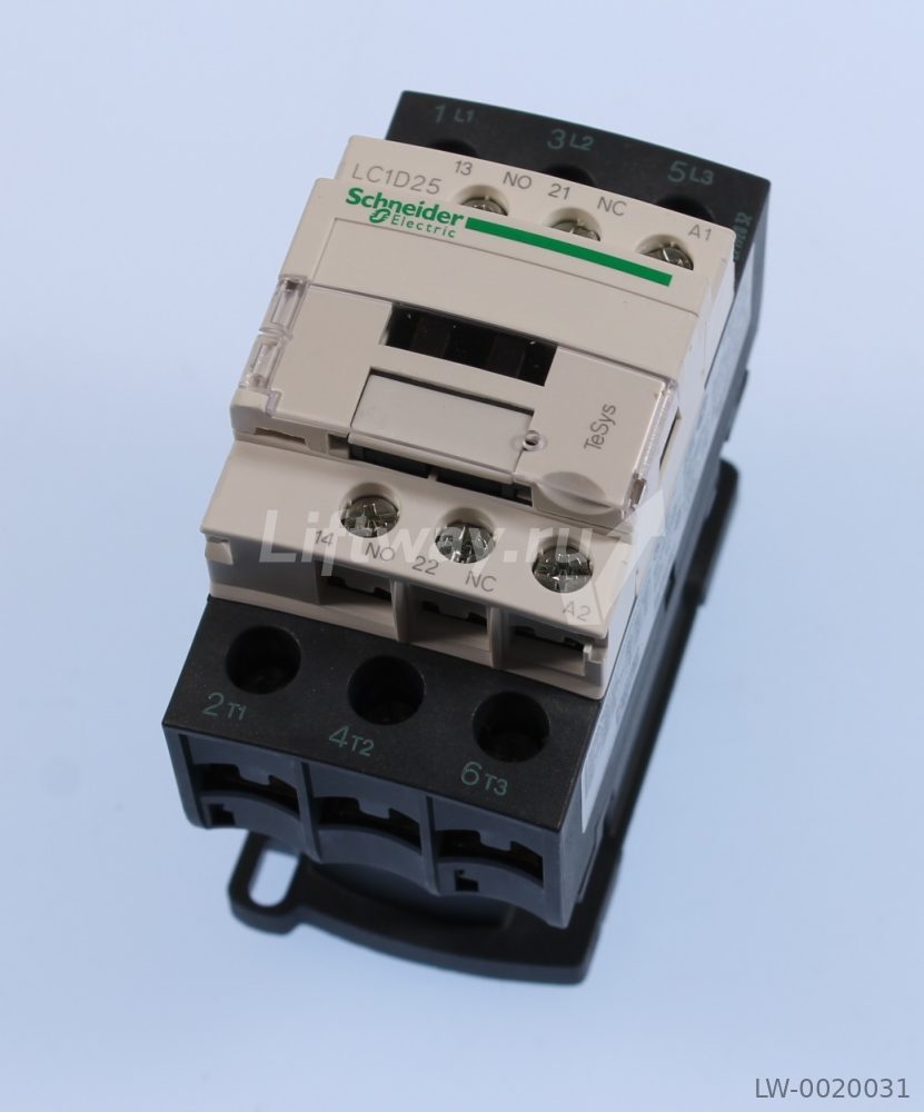 КОНТАКТОР D 3Р, 5.5 кВт, 25 A,НО+НЗ,220VAC 50/60ГЦ,ЗАЖИМ ПОД ВИНТ