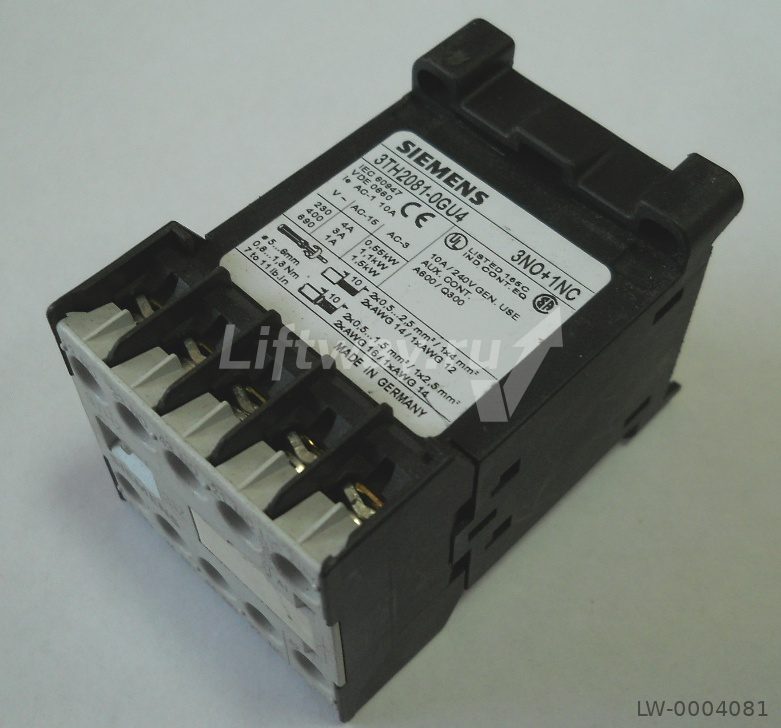 КОНТАКТОР ВСПОМОГАТЕЛЬНЫЙ RLY 3NO 1NC 21.5 VDC