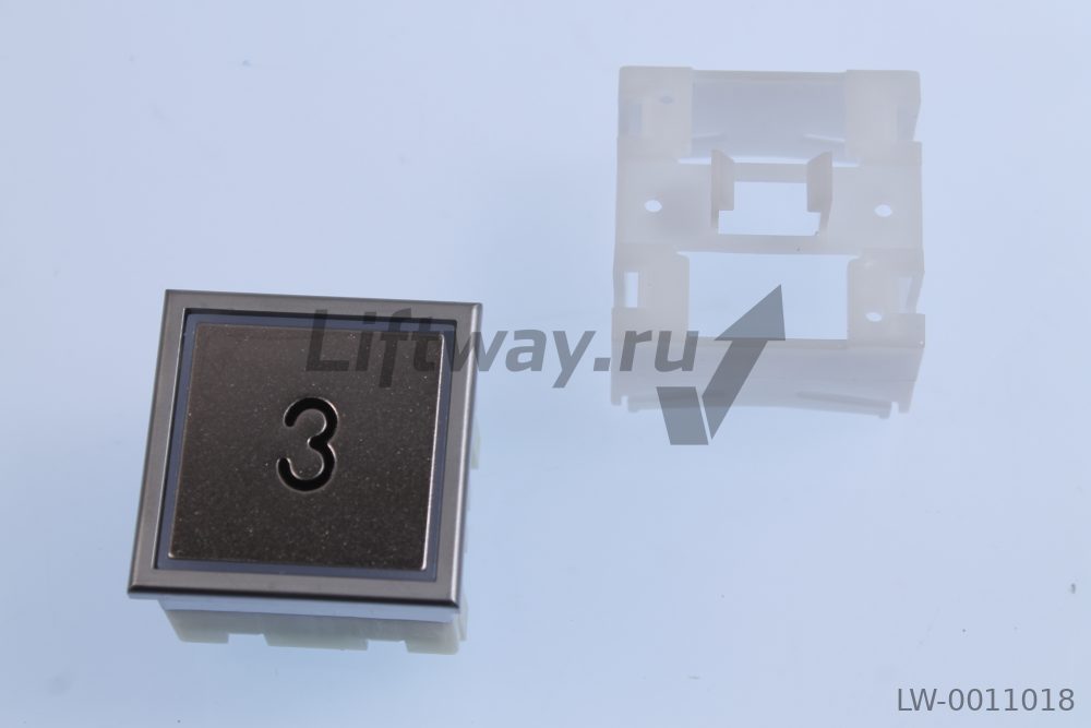 Кнопка "3" Thyssen KT40 STEP C 40х40мм (Европейский вариант) красная подсветка
