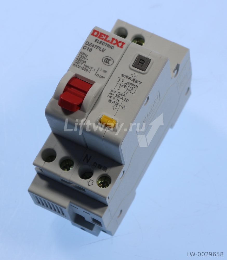 Выключатель автоматический DELIXI DZ47PLE C10 (230V AC, 50Hz)