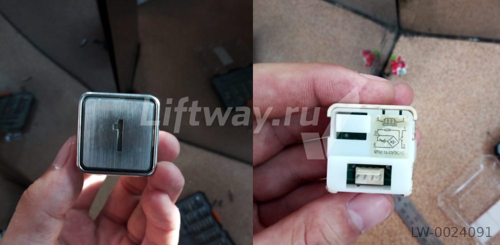 Кнопка приказа MT42 "1" 15-24VDC, красная подсветка, AMP разъем по середине