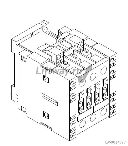 КОНТАКТОР 3-ПОЛ., 11 КВТ/ 400 V, катушка 230 V AC, 50 ГЦ, + 2 шт. боковые контакты ( 2 NO + 2 NC )
