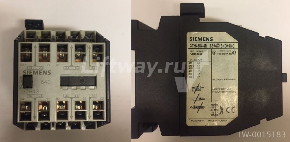 Контактор 64E 6NO+4NC, управление катушка 110VAC/50Гц, 132VAC/60Гц