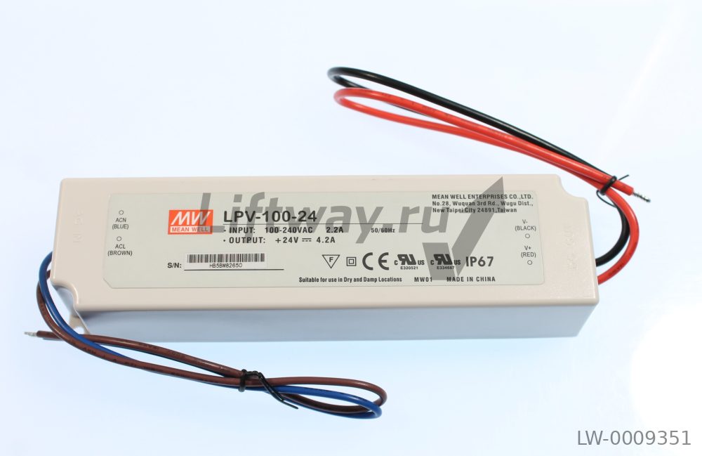Трансформатор LED-освещения потолка кабины 220-240VAC/24VDC лифт Otis GeN-2