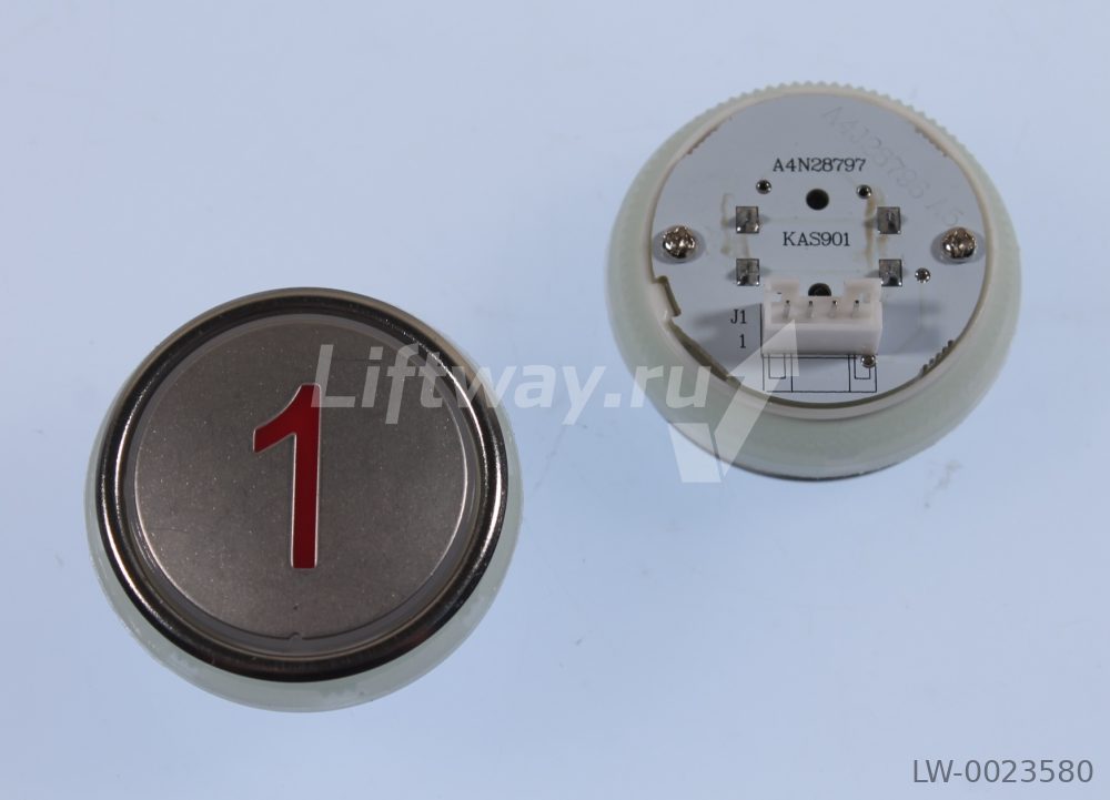 Кнопка приказа тип KAS901 "1" красная подсветка для лифта SJEC