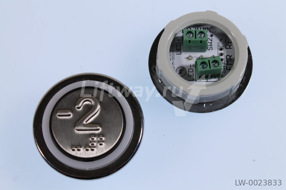 Кнопка приказа "-2" FMR RE (24V DC), красная подсветка, с Брайлем, винтовые клеммы