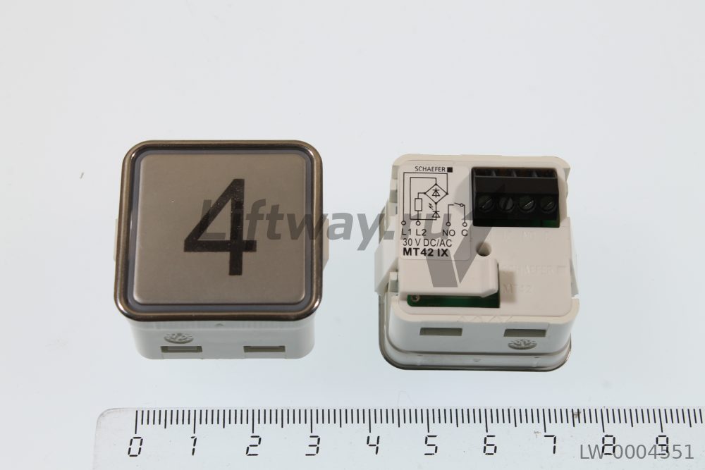 КНОПКА "4" MT42 IX, КРАСНАЯ ПОДСВЕТКА,