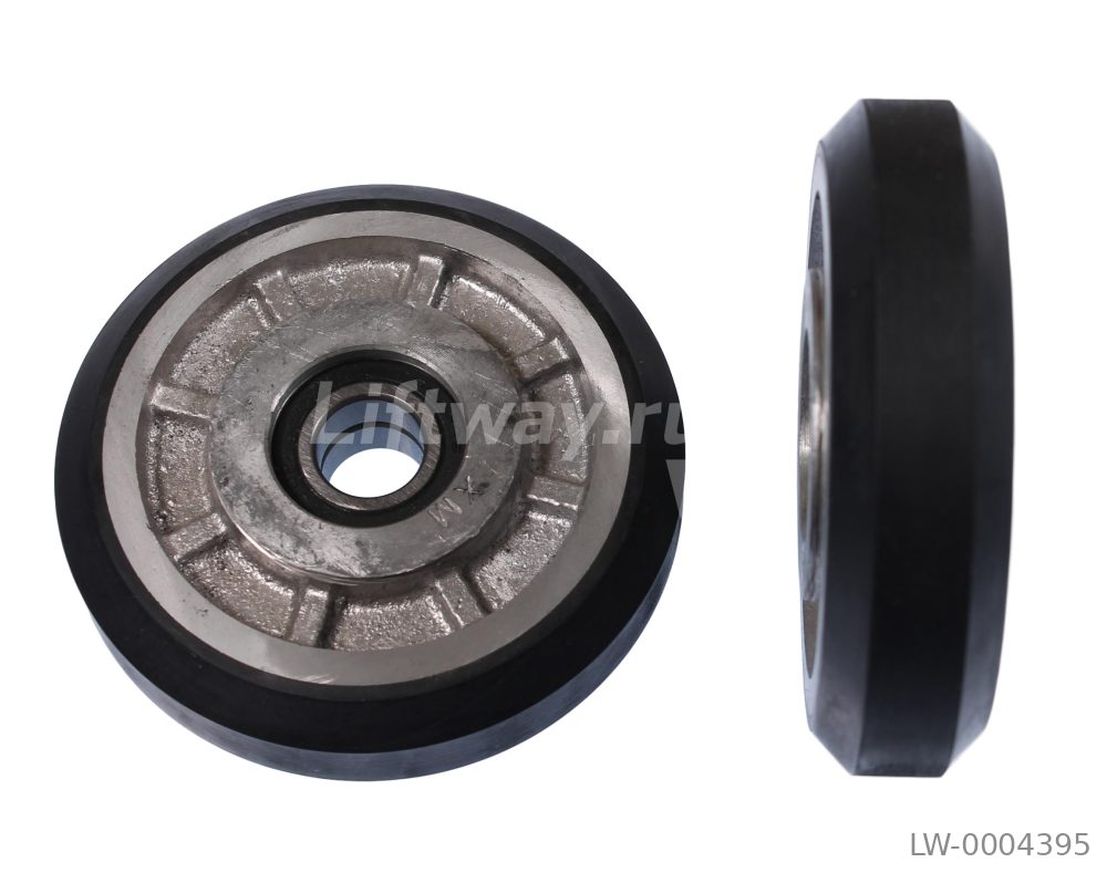 Ролик направляющий башмака кабины D=100 мм, d=17 мм, H=25 мм (подшипник 6003) без оси