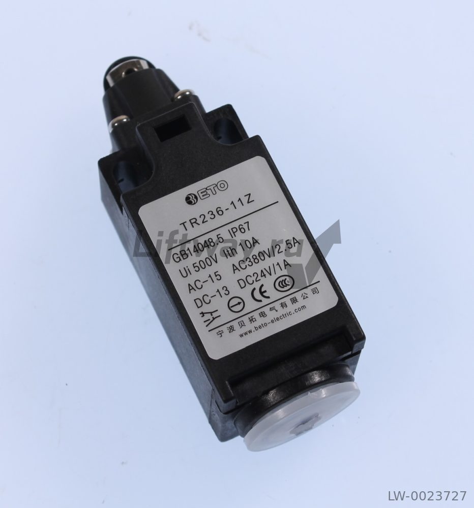 Выключатель концевой TR236-11Z (1НО+1НЗ) самовозвратный, без щелчка, с роликом d12мм