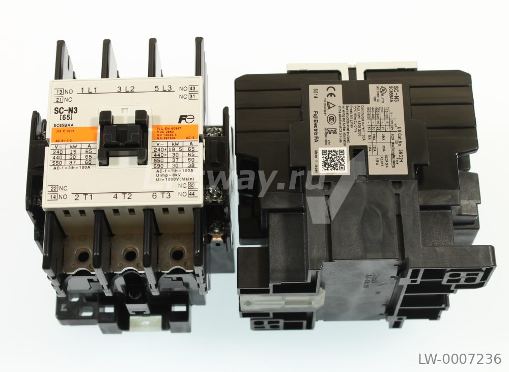 Контактор SC-N3 110VAC 65A 50Hz FUJI 3-силовых контакта и 2НО + 2НЗ
