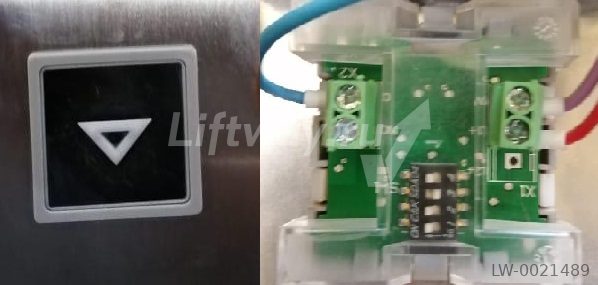 Кнопка СТРЕЛКА ВНИЗ тип MB/VS 1C 24V синяя подсветка