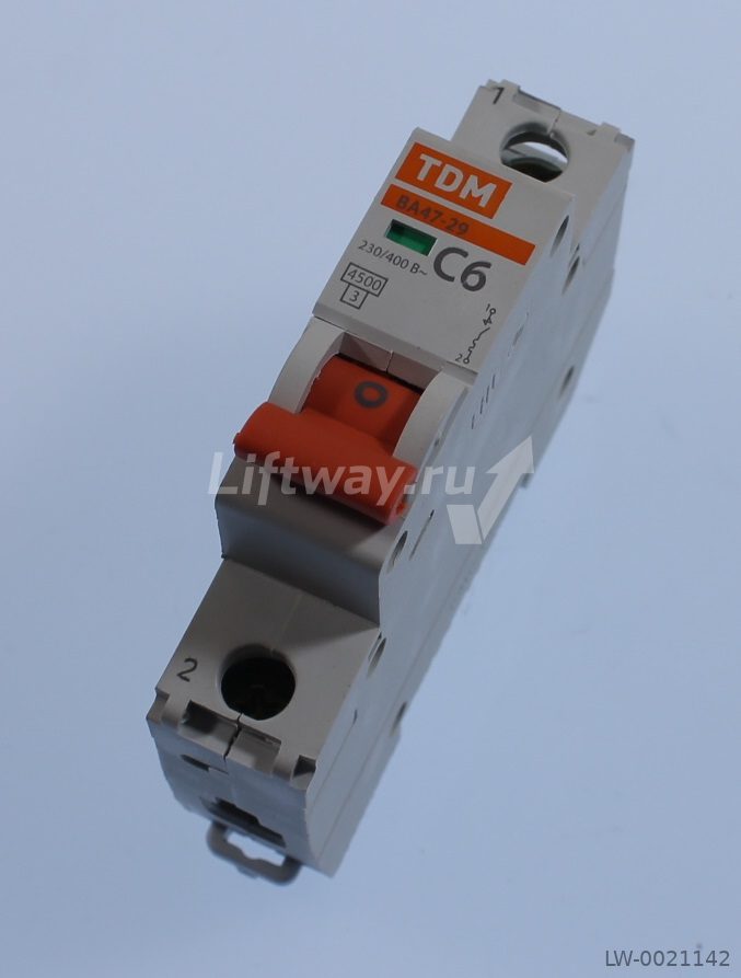 Выключатель автоматический однополюсный ВА47-29 1P 6A 4.5кА х-ка C (IEK)