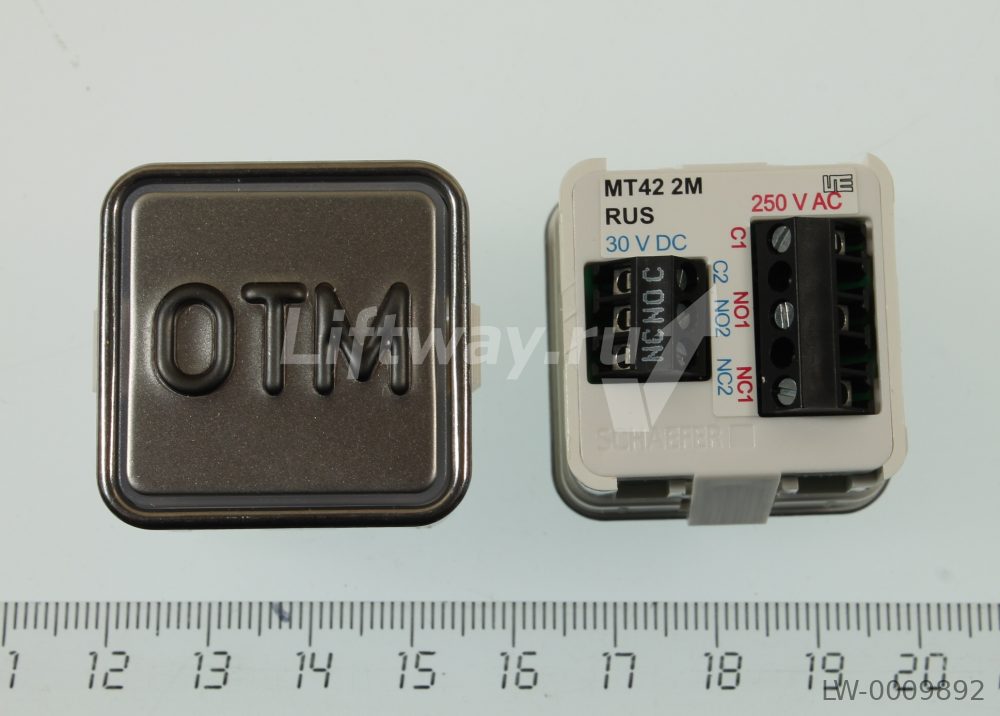 КНОПКА ПРИКАЗА "ОТМ" (ОТМЕНА) MT42 2M RUS, БЕЗ ПОДСВЕТКИ, выдавленная