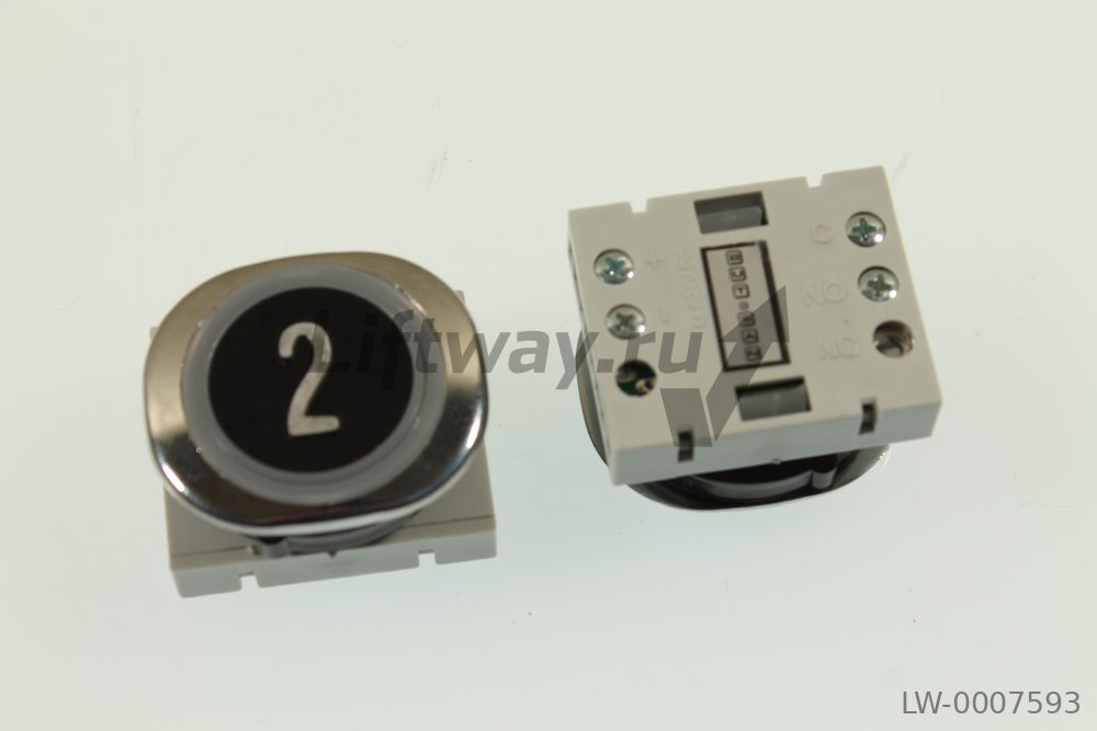 Кнопка приказа "2" черная F6-LENS