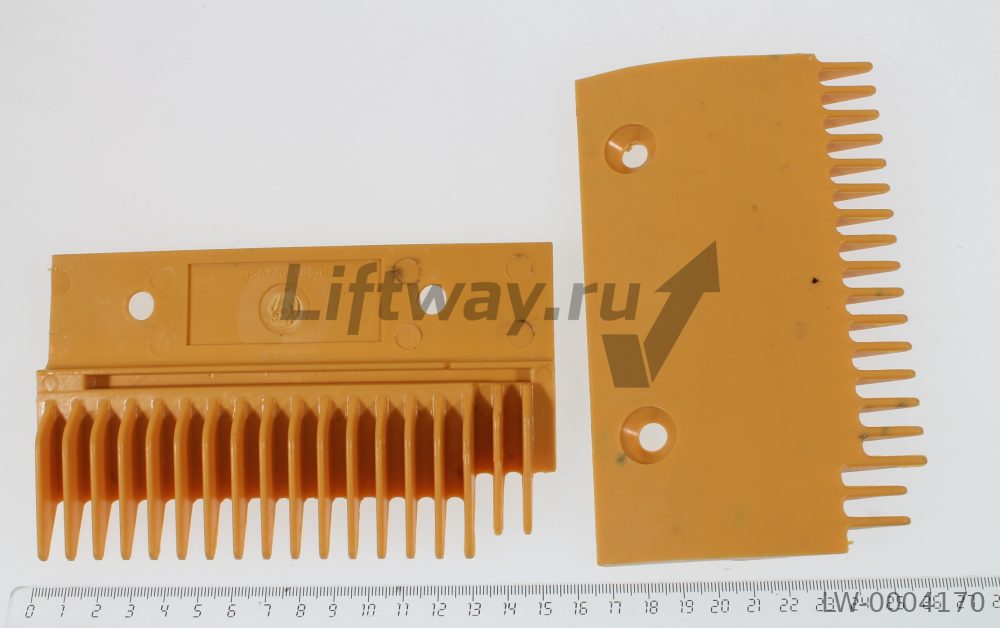 ГРЕБЕНКА ЭСКАЛАТОРА SIGMA ПРАВАЯ, ЖЕЛТАЯ пластик, 18 зубьев (Корейский тип)