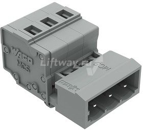 3-контакт. вилка, шаг 5 мм, серая 231-603 - 3-полюсн. вилка Арт: 231-603