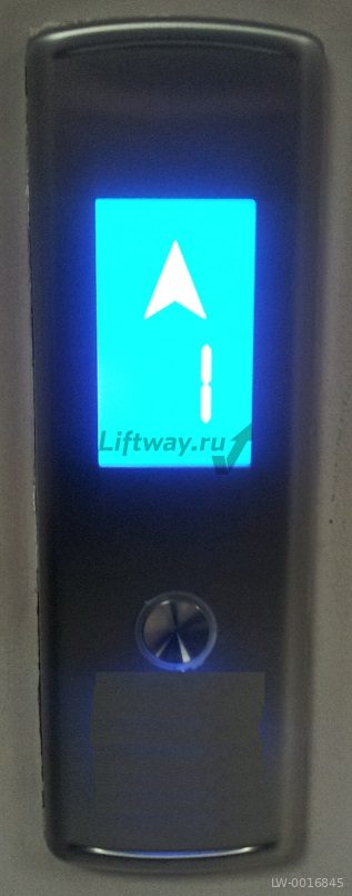 Панель этажная с STN индикатором и 1 кнопкой BR27B, голубая подсветка шлифованная