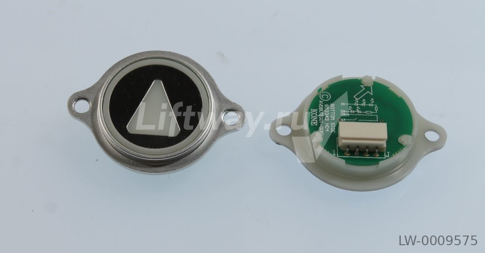 Кнопка "стрелка" голуб подсвет зеркальная круглая AVDBUT(G01-G06) плата KM853343H04 вызывной 1 кноп