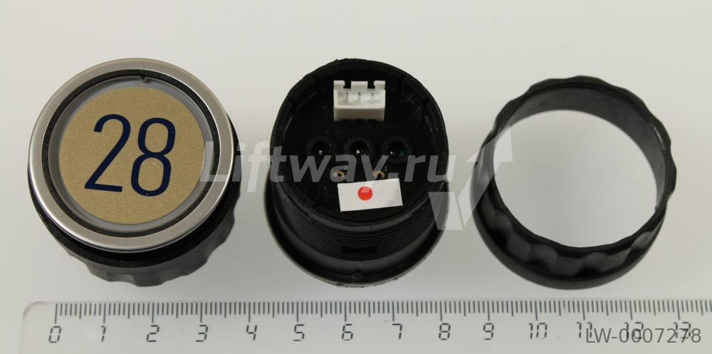 Кнопка приказа D2 "28" красная подсветка