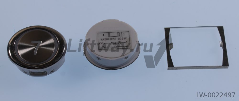 Кнопка приказа "7" DC24V красная подсветка (аналог AK207)
