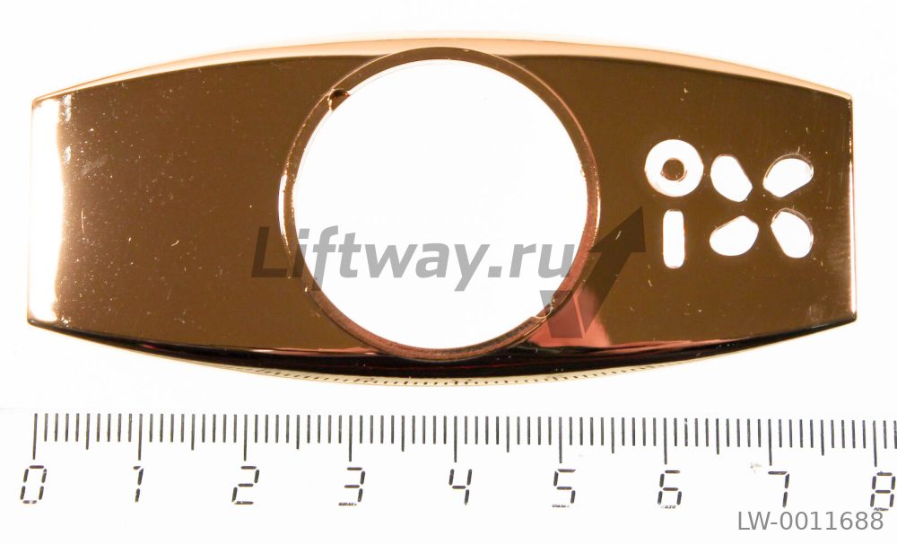 Чиклет с брайлем правый "вентилятор" латунь