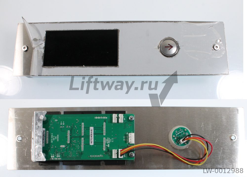 Панель вызывная лифта SJEC с 1 кнопкой ВНИЗ и индикатором MCTC-HCB-H-SJ, красная подсветка